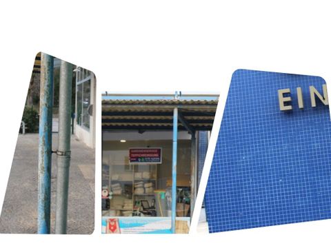 Denkmal des Monats Januar Titelbild: 3 Ausschnitte aus 3 Bildern vom Einkaufszentrum Britz-Süd