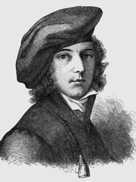 Adelbert von Chamisso, Kupferstich von Carl Becker nach einer Zeichnung von E. T. A. Hoffmann, 1805 (Bild: gemeinfrei)
