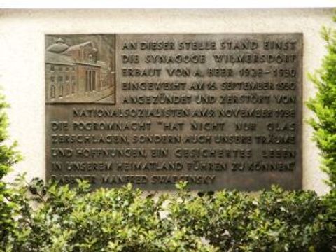 Gedenktafel für die Synagoge Wilmersdorf, 10.5.2003, Foto: KHMM