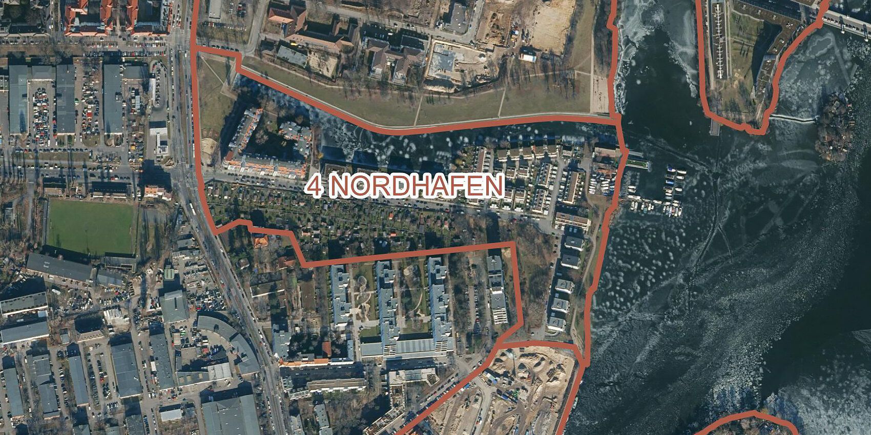 Die Wasserstadt Berlin-Oberhavel, Teilbereich Nordhafen (Bild: SenStadt)