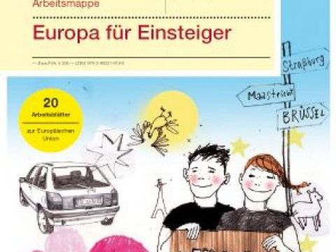 Zeichnung von einem Jungen und einem Mädchen als Anhalter durch Europa