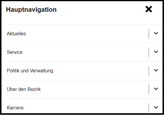 Hauptnavigation Internetauftritt Bezirksamt Treptow-Köpenick