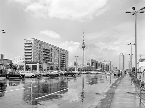 View along Karl-Marx-Allee towards Alexanderplatz