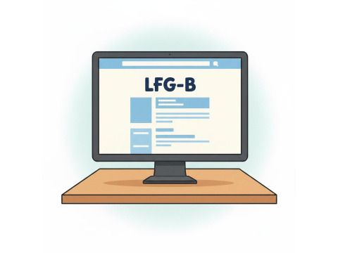 Ein Computer mit der LfG-B Internetseite