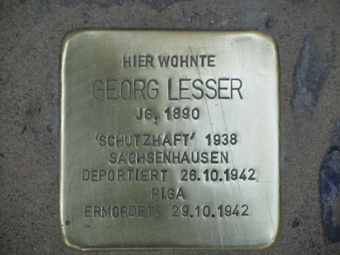 Stolperstein Georg Lesser, Foto: F. Siebold, 2013