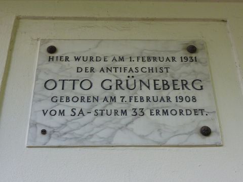 Gedenktafel für Otto Grüneberg, 28.6.2012, Foto: KHMM