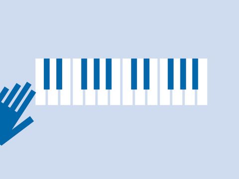 Grafik mit Keyboard-Tastatur und Hand