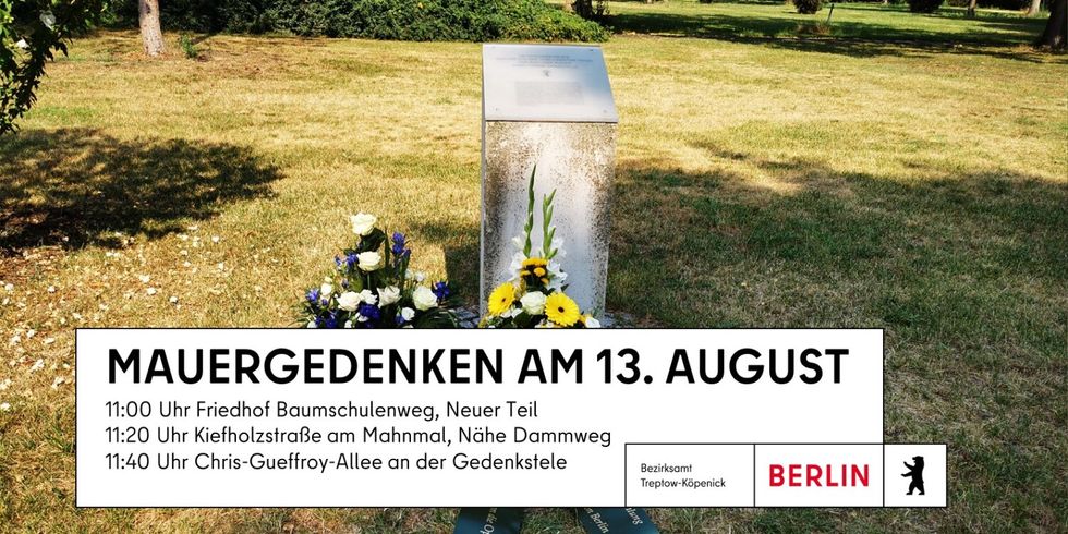 Sharepic zum Mauergedenken auf dem Friedhof Baumschulenweg