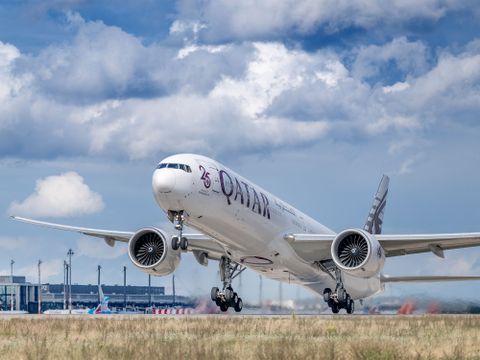 Start eines Flugzeuges vom Flughafen BER, Juli/August 2025