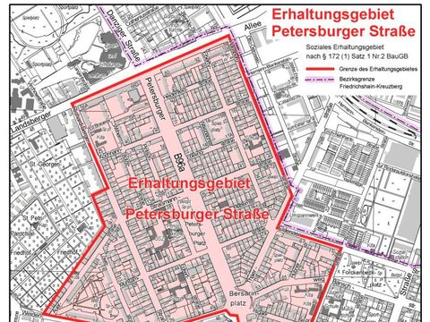 Karte Erhaltungsgebiet Petersburger Straße 2-2019
