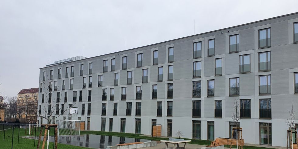Die neue modulare Unterkunft an der Brabanter Straße 11-12 in Wilmersdorf
