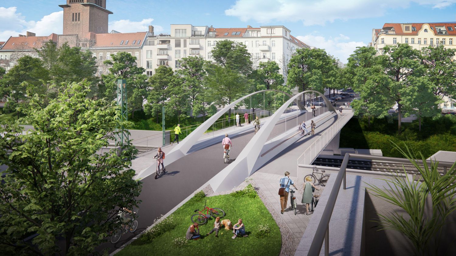 Ansicht aus Sonnenburger Straße in Richtung Norden, Visualisierung