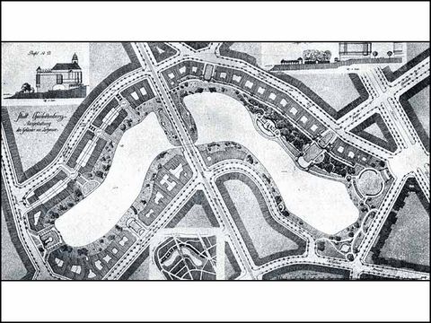 Neue Boden-Aktiengesellschaft in Berlin und Stadtbaurat Seeling: Bebauungsplan für den Lietzensee, aus: Der Städtebau 1910