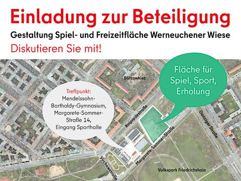 Ausschnitt aus dem Plakat zur Beteiligungsveranstaltung Werneuchener Wiese am 10.3.2025