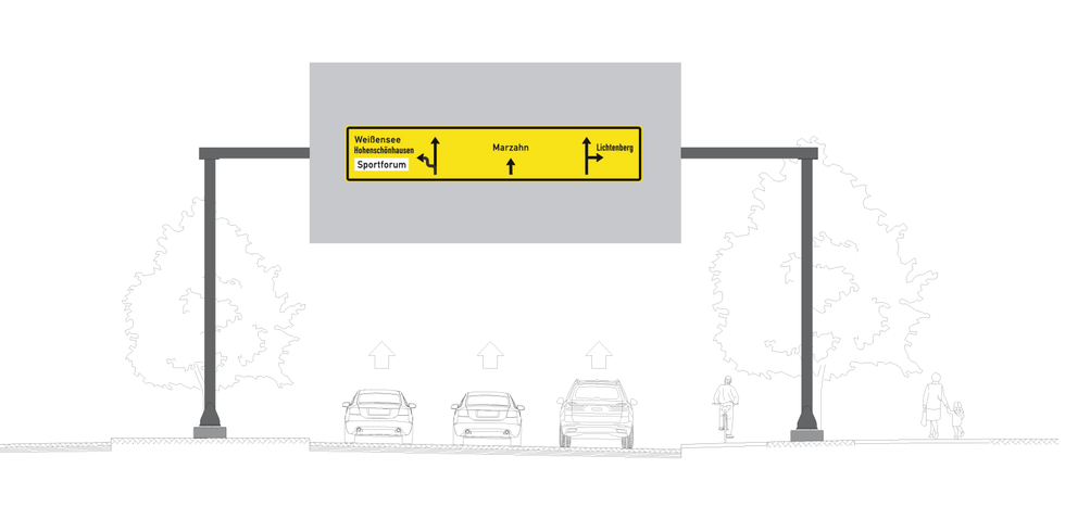 Verkehrszeichenbrücke Landsberger Allee 180