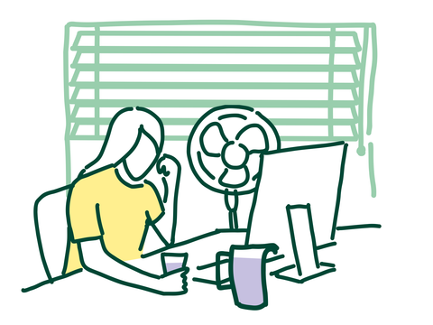 Hitzeschutz in Bueros