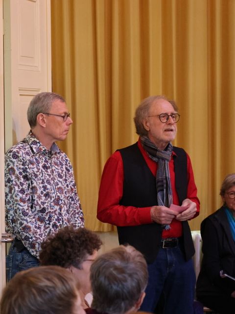 17. Dezember 2025: Fördervereinsvorsitzender Harald Hensel (rechts im Bild) und Freizeitstättenleiter Andreas Ohrt begrüßen ihre Gäste