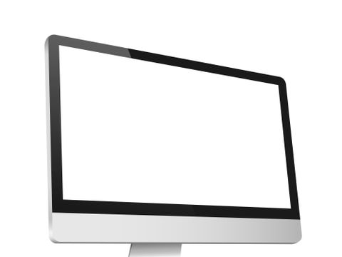 Computer display isolated on white