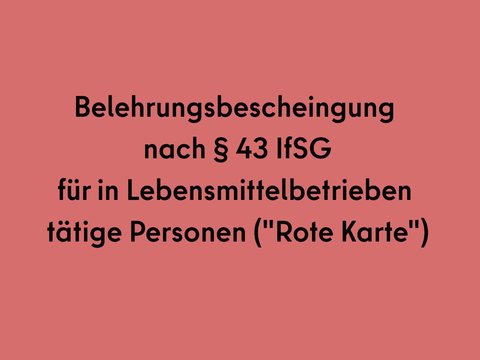 Belehrungsbescheinigung nach § 43 IfSG