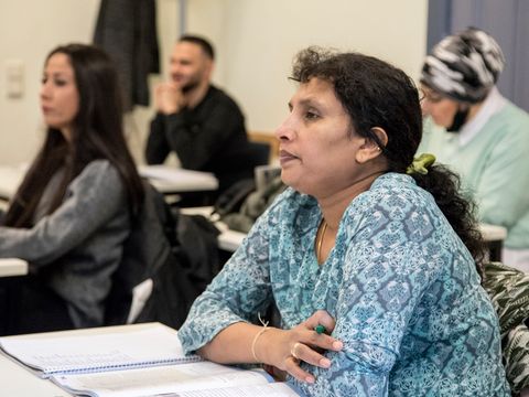 Teilnehmerin im Deutschkurs