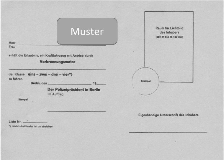 Führerscheinmodell der Bundesrepublik von 1949 bis 31.03.1986
