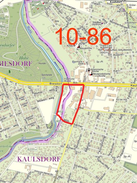 Übersichtskarte zum Bebauungsplan 10-86