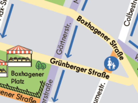 Karte, die den Ostkreuz-Kiez zeigt