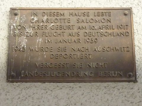 Gedenktafel für Charlotte Salomon, 6.11.2012
