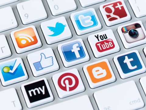 Tastatur mit Social Media Icons