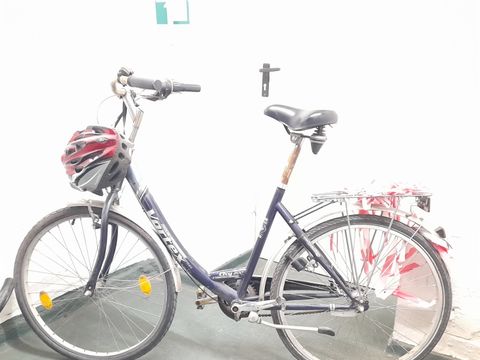 Blaues Damenfahrrad