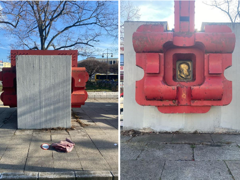 Nachher: Das Denkmal von Graffiti befreit.