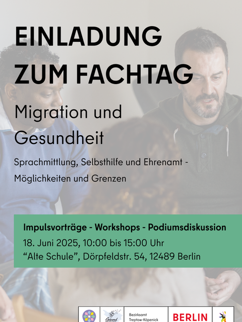 2. Fachtag „Migration und Gesundheit“: Bild zeigt Menschen im Gespräch mit Sprachmittlung