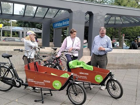 Lastenfahrräder der flotte-kommunal Reinickendorf beim Tag des offenen Rathauses Reinickendorf 2023