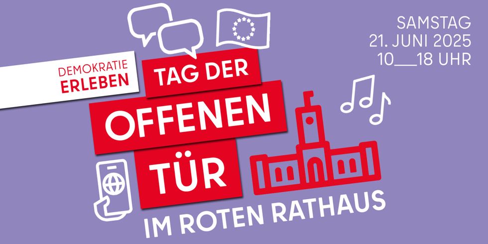 Key Visual zum Tag der Offenen Tür im Roten Rathaus am 21. Juni 2025 (2000 x 1500 Pixel)