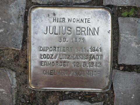 Stolperstein Julius Brinn, Foto: F. Siebold, Juni 2013