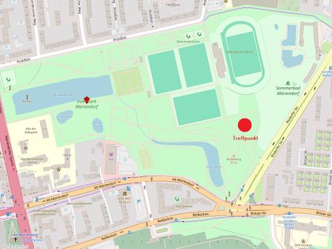 Treffpunkt Spielplatz Volkspark Mariendorf (Bild: Karte OpenStreetMap)