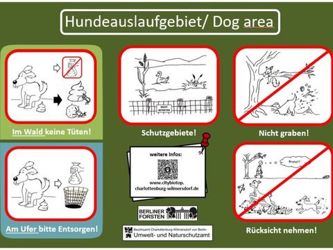 Hundeauslauf Schild für Grunewald
