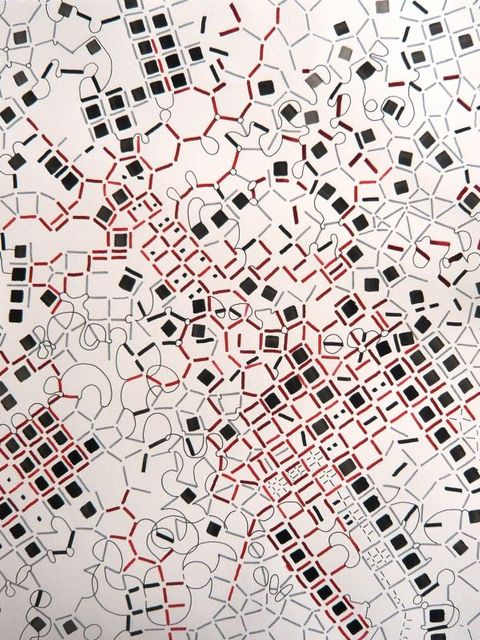 Jürgen Kellig: Connections 37-15, 2018, Tusche auf Papier (Bild: Bezirksamt Reinickendorf)