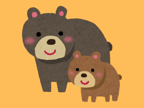 Illustration mit großem und kleinen Bären vor gelbem Hintergrund