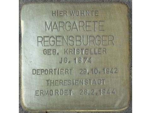 Stolperstein Margarete Regensburger (Bild: Stolpersteine-Initiative CW, Hupka)