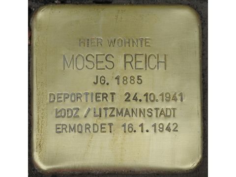 Stolperstein Moses Reich (Bild: Stolpersteine-Initiative CW, Hupka)