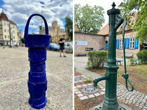Bild zeigt Trinkwasser- und Notbrunnen - Gegenüberstellung
