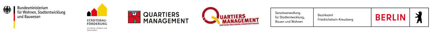 Logoleiste des Projektfonds und des Aktionsfonds des Quartiersmanagement Kreuzberg