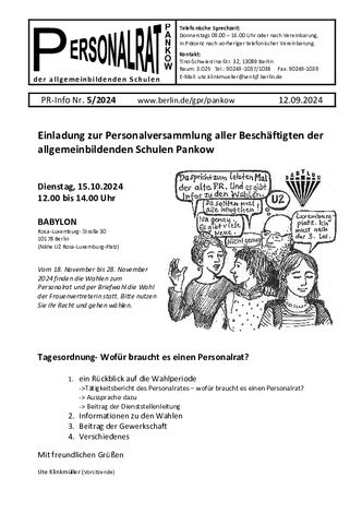 05/2024: Einladung zur Personalversammlung am 15.10.2024