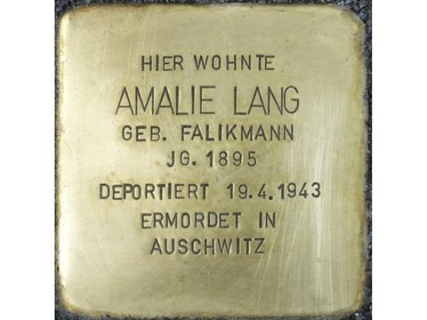 Stolperstein Amalie Lang (Bild: Stolpersteine-Initiative CW, Hupka)