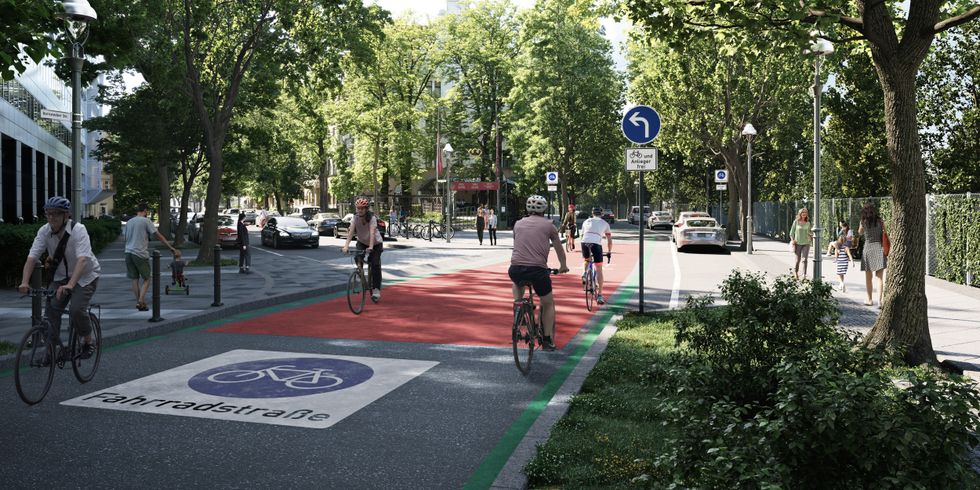 Visualisierung RSV 3, Beispiel Fahrradstraße Bornstedter Straße / Kronprinzendamm