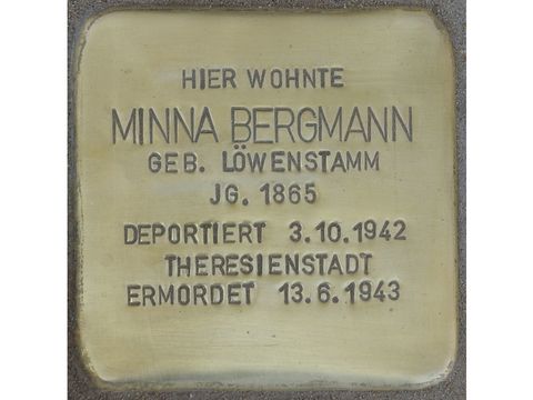 Stolperstein Minna Bergmann (Bild: Stolperstein-Initiative CW, Hupka)