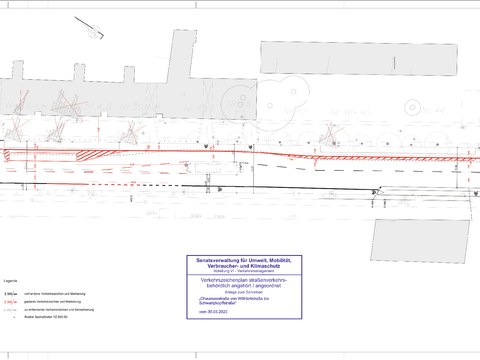 Verkehrszeichenplan Chausseestrasse - Wöhlertstrasse - Schwartzkopffstrasse (Bild: André Locklair)