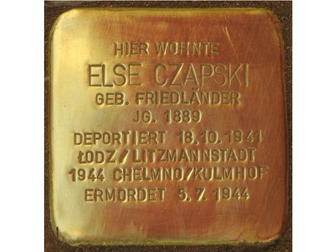 Stolperstein Else Czapski (Bild: Stolpersteine-Initiative CW, Hupka)