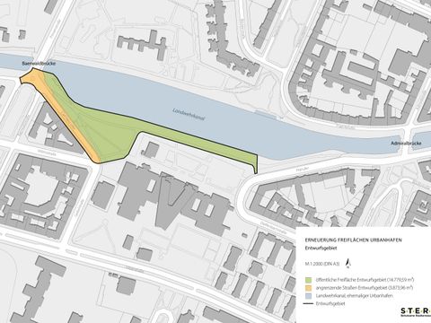 Urbanhafen - Entwurfsgebiet (1. Bauabschnitt) (Bild: Stadtentwicklungsamt Friedrichshain-Kreuzberg)